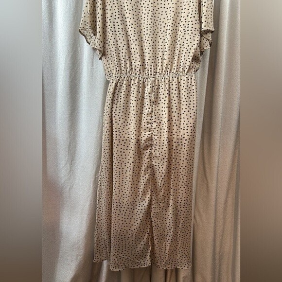 Hayden Los Angeles Beige Tan Black‎ Nude
Polka Dot Boho Lined Maxi Dress Sz 1 XL - Picture 11 of 12